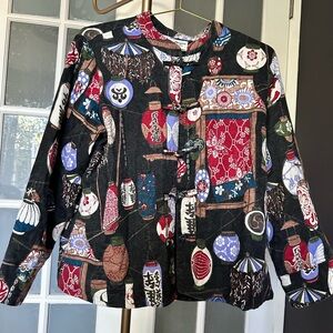Vintage Norm Thompson quilted asian style jacket